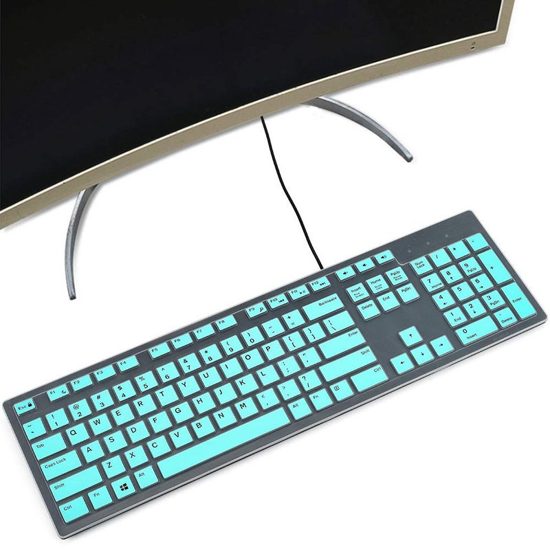 imComor Keyboard Cover for Dell KB216 KB216p Wired & Dell KM636 Wireless Keyboard/Dell Optiplex 5250 3050 3240 5460 7450 7050/Dell Inspiron AIO 3475/3670/3477 All-in one Desktop Keyboard Skin, Mint Green - Image 1